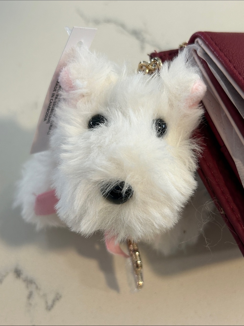 Juicy Couture Burgundy Wallet with Fuzzy Plush Charm with Juicy Tag - Picture 6 of 10